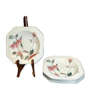 Set of 4 Rim Soup Bowl Silk Flowers by MIKASA